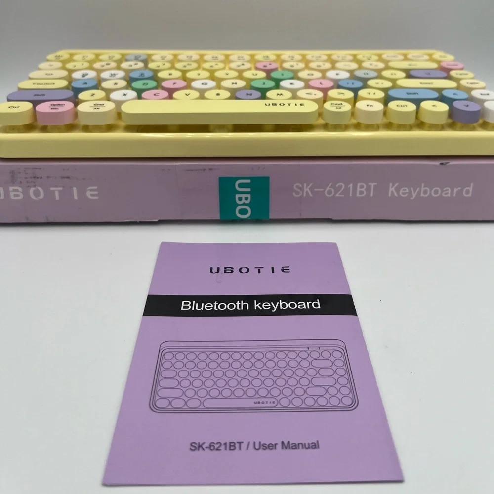 UBOTIE Bluetooth Portable Computer Keyboard Mini Wireless (Colorful Yellow)